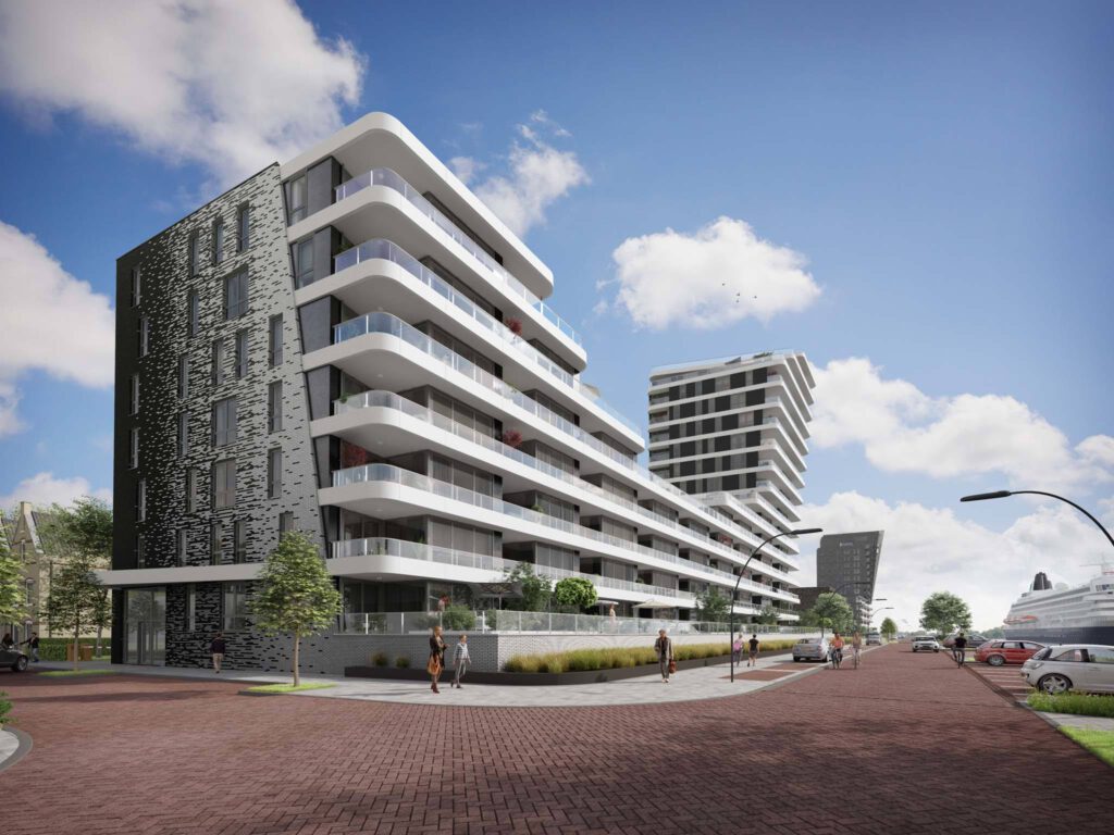 new development of an apartment building in Maassluis